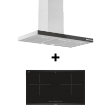 (BUNDLE)BOSCH DWB97BK61T Wall-mounted cooker hood (90cm) + Bosch PPI82560MS Induction Hob